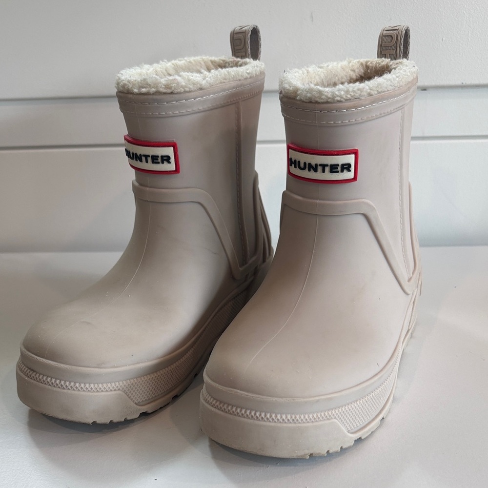 Hunter Little Kids Gracey Insulated Waterproof Rain Boots Taupe Sz 11
